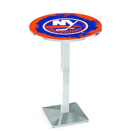 Holland Bar Stool Co 42" Chrome New York Islanders Pub Table L217C4228NYIsln
